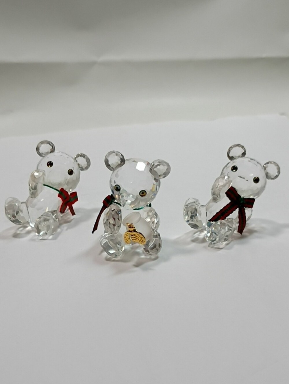 Swarovski Crystal Kris Teddy Figurines with Ribbons (3)